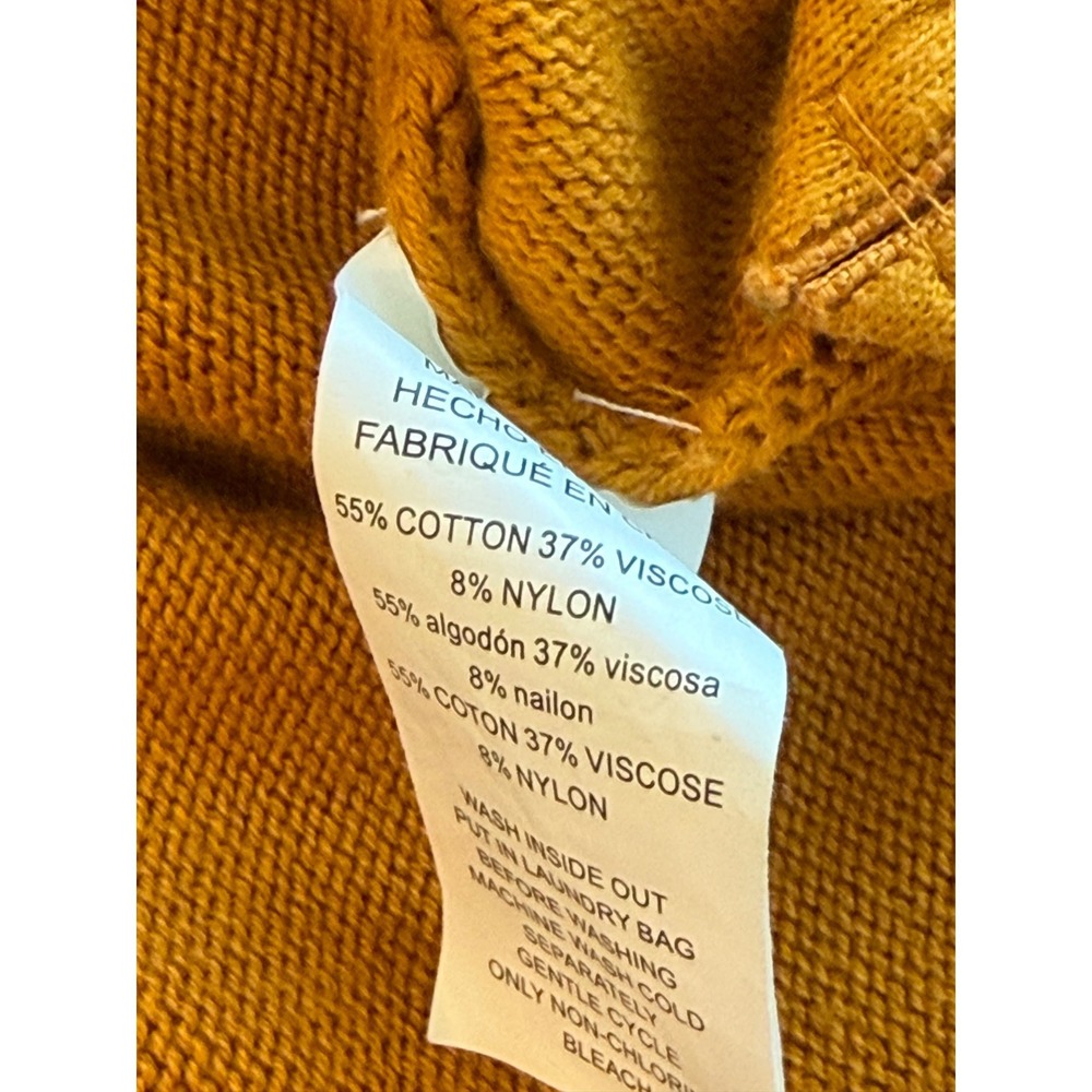 Michael Kors Womens Mustard Yellow Knit Side Zip Sweater Marigold Medium - Picture 7 of 8